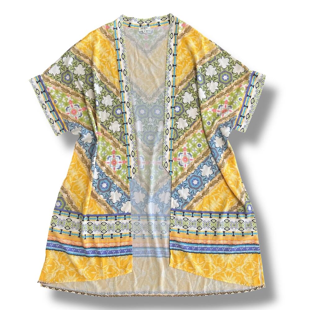 Umgee Kimono Cardigan Women’s Small Multicolor Boho Festival‎ Beach Cover Up
